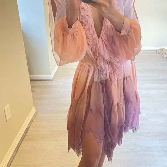 ‼️SALE‼️ Blumarine Pink Ombre Mauve Long Sleeve Fairy Dress - Picture 1 of 8